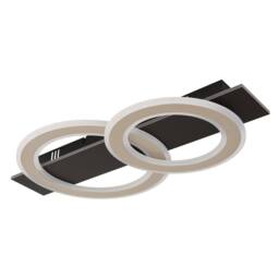 Netlighting Jayden 2 Ring Semi Flush Ceiling Light Matt Black 2x LED 3000K - thumbnail 2