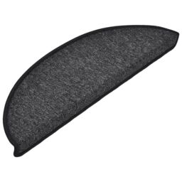 Berkfield Home Carpet Stair Treads 15 pcs Anthracite 56x17x3 cm in Black - Size: Medium - thumbnail 3