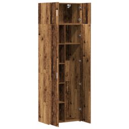 Berkfield Home Storage Cabinet Old Wood 70x42.5x225 cm Engineered Wood in Brown - thumbnail 5
