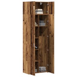 Berkfield Home Storage Cabinet Old Wood 70x42.5x225 cm Engineered Wood in Brown - thumbnail 3