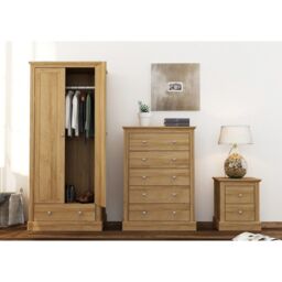 Lemon Pavilion Furniture Devon 5 Drawer Chest - Particle Board - L39.5 x W79 x H111.9 cm - Oak in Brown - Size: 1 Pack - thumbnail 2