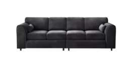 Snugg Furniture UK Limited Raven Plush Velvet 4 Seater Corner Sofa in Black - thumbnail 4