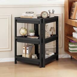 Costway 2pcs Corner Shower Caddy 3-Tier Detachable Bathroom Standing Shelf in Black - thumbnail 9