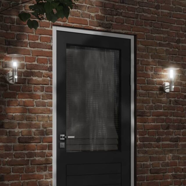 Berkfield Home Outdoor Wall Light with Sensor Silver Stainless Steel - image 1