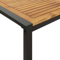 Berkfield Home Garden Table with U-shaped Legs 140x80x75 cm Solid Wood Acacia in Brown - Size: 140 x 80 x 75 cm - thumbnail 6