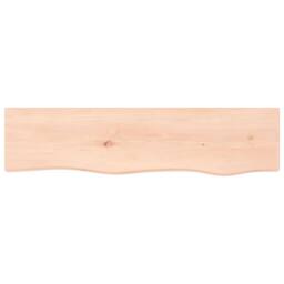 Berkfield Home Wall Shelf 80x20x2 cm Untreated Solid Wood Oak in Natural - Size: 80 x 20 x 2 cm - thumbnail 4