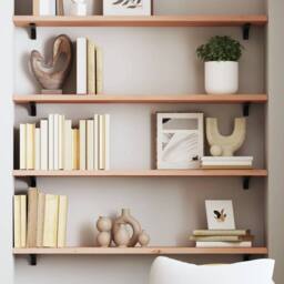 Berkfield Home Wall Shelf 80x20x2 cm Untreated Solid Wood Oak in Natural - Size: 80 x 20 x 2 cm - thumbnail 2