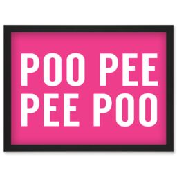 Artery8 Funny Toilet Wall Art Poo Poo Pee Pee Bathroom Sign Decor Artwork Framed Wall Art Print A4 in Black - thumbnail 1
