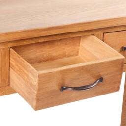 Berkfield Home Console Table with 2 Drawers 83x30x73 cm Solid Oak Wood in Brown - Size: 83 x 30 x 73 cm - thumbnail 3
