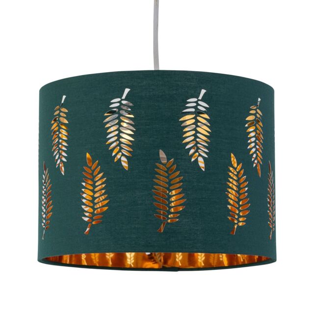First Choice Lighting Fern - Dark Green Cut Out 25cm Pendant Lightshade - image 1