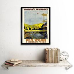 "Artery8 Tram London Highgate Ponds Hampstead Heath UK Framed Art Print - Size: W12"" x H16""" - thumbnail 2
