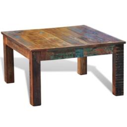 Berkfield Home Beautiful Coffee Table Square Reclaimed Wood - thumbnail 4