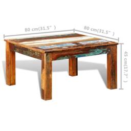 Berkfield Home Beautiful Coffee Table Square Reclaimed Wood - thumbnail 6