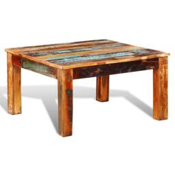 Berkfield Home Beautiful Coffee Table Square Reclaimed Wood - thumbnail 3