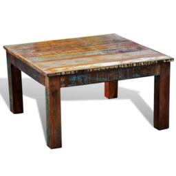 Berkfield Home Beautiful Coffee Table Square Reclaimed Wood - thumbnail 1