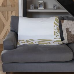 Benjamin Tate Design Egyptian Hieroglyphs Golden Border Blanket in Natural - Size: 120 cm x 150 cm - thumbnail 2