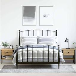 Berkfield Home Bedside Tables 2 pcs Artisan Oak 40x42x45 cm Engineered Wood in Beige - Size: 40 x 42 x 45 cm - thumbnail 2