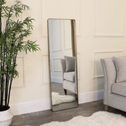 Melody Maison Large Brushed Gold Wall & Leaner Mirror 47cm X 142cm in Metallic Gold - Size: 47 cm X 142 cm - thumbnail 3