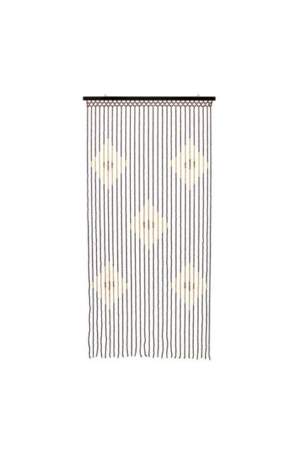 JVL Tuscany Beaded Door Curtain - Diamond in Light Brown - Size: 90 cm width x 175 cm drop - image 1