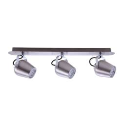 Netlighting Modern Spotlights Satin Nickel 3 Light LED GU10 in Grey