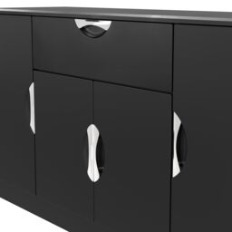 Ready Assembled 2 U Holborn 4 Door 1 Drawer Wide Unit (Ready Assembled) in Black - thumbnail 5