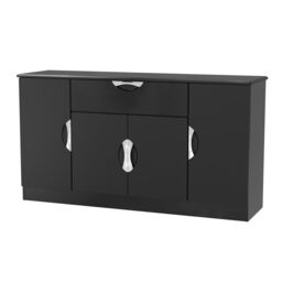 Ready Assembled 2 U Holborn 4 Door 1 Drawer Wide Unit (Ready Assembled) in Black - thumbnail 4