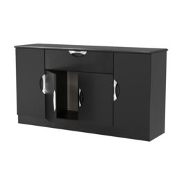 Ready Assembled 2 U Holborn 4 Door 1 Drawer Wide Unit (Ready Assembled) in Black - thumbnail 8