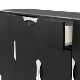Ready Assembled 2 U Holborn 4 Door 1 Drawer Wide Unit (Ready Assembled) in Black - thumbnail 6