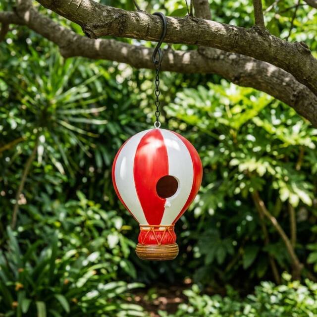 Garden Greatness Hanging Hot Air Balloon Bird House in Red - Size: 1 Pack - image 1