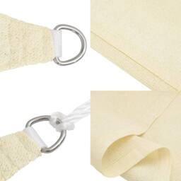 Berkfield Home Sunshade Sail 160 g/m ² Cream 4.5x4.5x4.5 m HDPE in Beige - thumbnail 5