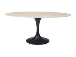 Vente-unique Dining Table for 8 People In Ceramic & Black Metal - Beige - thumbnail 5