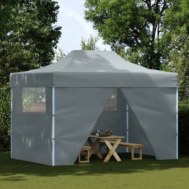 Berkfield Home Foldable Tent Pop-Up with 4 Side Walls 3x4.5 m Anthracite in Charcoal - image 1