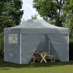 Berkfield Home Foldable Tent Pop-Up with 4 Side Walls 3x4.5 m Anthracite in Charcoal - thumbnail 1
