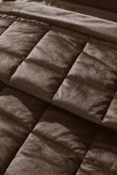 Catherine Lansfield 'Kingsley Matt Velvet' Quilted Bedspread in Chocolate - thumbnail 2