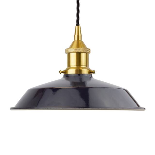 SE Home Navy Blue Small Trinity Metal Pendant Light - Polished Brass - image 1