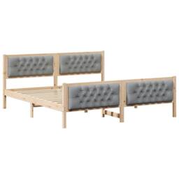 Berkfield Home Bed Frame Light Grey 180 x 200 cm Solid Pine Wood - thumbnail 2