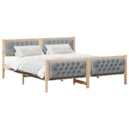 Berkfield Home Bed Frame Light Grey 180 x 200 cm Solid Pine Wood - thumbnail 3