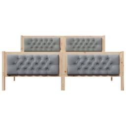 Berkfield Home Bed Frame Light Grey 180 x 200 cm Solid Pine Wood - thumbnail 5