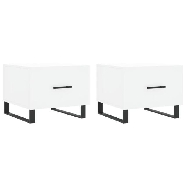 Berkfield Home Coffee Tables 2 pcs White 50x50x40 cm Engineered Wood - Size: 50 x 50 x 40 cm - image 1