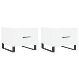 Berkfield Home Coffee Tables 2 pcs White 50x50x40 cm Engineered Wood - Size: 50 x 50 x 40 cm - thumbnail 1
