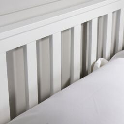 Home Source Pine Solid Wood Bed Frame Low End Slatted Base Headboard in White - Size: Double - thumbnail 5