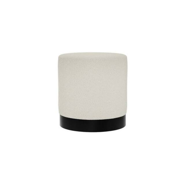 Lemon Pavilion Furniture Lara Small Pouffe - L41.5 x W41.5 x H44 cm - Ivory/Black Matte in White - Size: 1 Pack - image 1