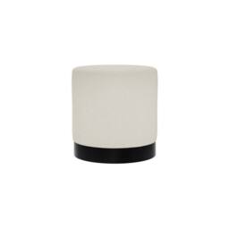 Lemon Pavilion Furniture Lara Small Pouffe - L41.5 x W41.5 x H44 cm - Ivory/Black Matte in White - Size: 1 Pack - thumbnail 1