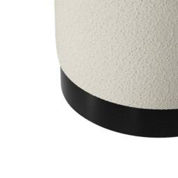 Lemon Pavilion Furniture Lara Small Pouffe - L41.5 x W41.5 x H44 cm - Ivory/Black Matte in White - Size: 1 Pack - thumbnail 2