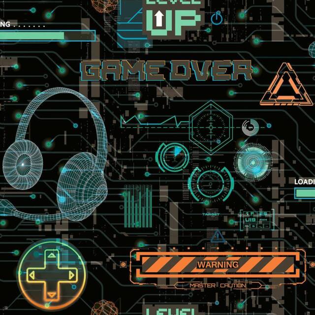 Arthouse Gamer Wallpaper in Jet Black - image 1