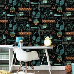 Arthouse Gamer Wallpaper in Jet Black - thumbnail 3