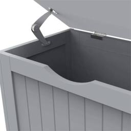 KORVIXA Grey Wooden Laundry Hamper Cabinet Lid Clothes Storage Toy Box - Size: W600mm x H650mm - thumbnail 3