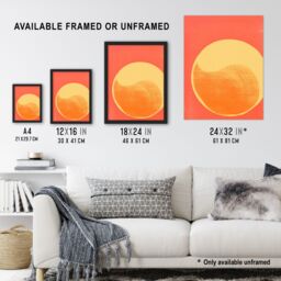 "Artery8 Wall Art Print Pumpkin Orange Mango Duotone Yin Yang Abstract Sun Minimalist Poster - Size: W12"" x H16""" - thumbnail 3
