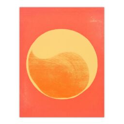 "Artery8 Wall Art Print Pumpkin Orange Mango Duotone Yin Yang Abstract Sun Minimalist Poster - Size: W12"" x H16""" - thumbnail 1