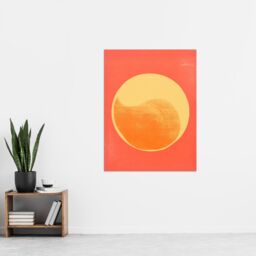 "Artery8 Wall Art Print Pumpkin Orange Mango Duotone Yin Yang Abstract Sun Minimalist Poster - Size: W12"" x H16""" - thumbnail 4